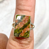 Unakite rectangular ring s.7 KRGJ2279 - Nature's Magick