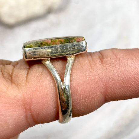 Unakite rectangular ring s.7 KRGJ2279 - Nature's Magick