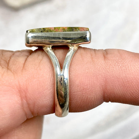 Unakite rectangular ring s.7 KRGJ2279 - Nature's Magick