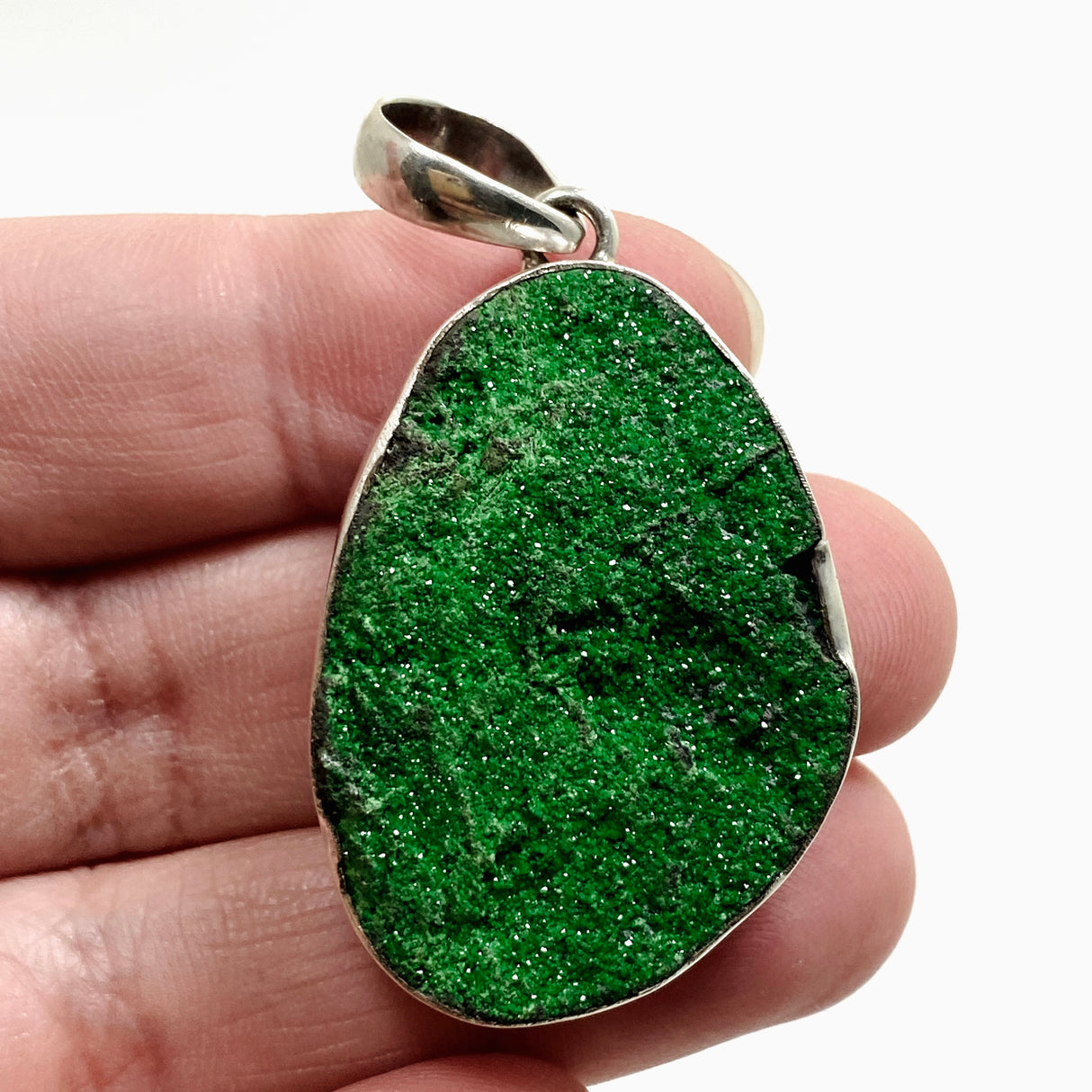 Uvarovite Garnet Freeform Raw Pendant MP500-UVT