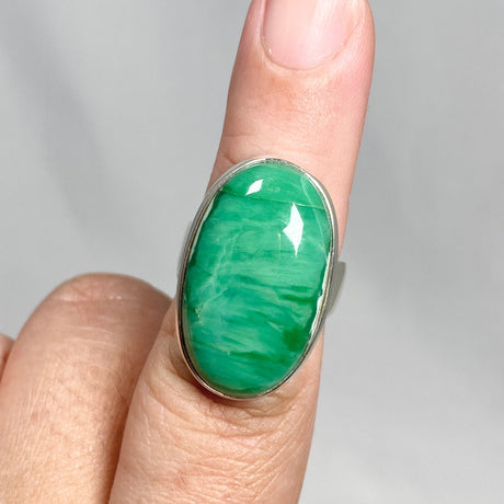 Variscite Oval Ring Size 7.5 PRGJ465 - Nature's Magick