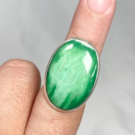 Variscite Oval Ring Size 8 PRGJ467 - Nature's Magick