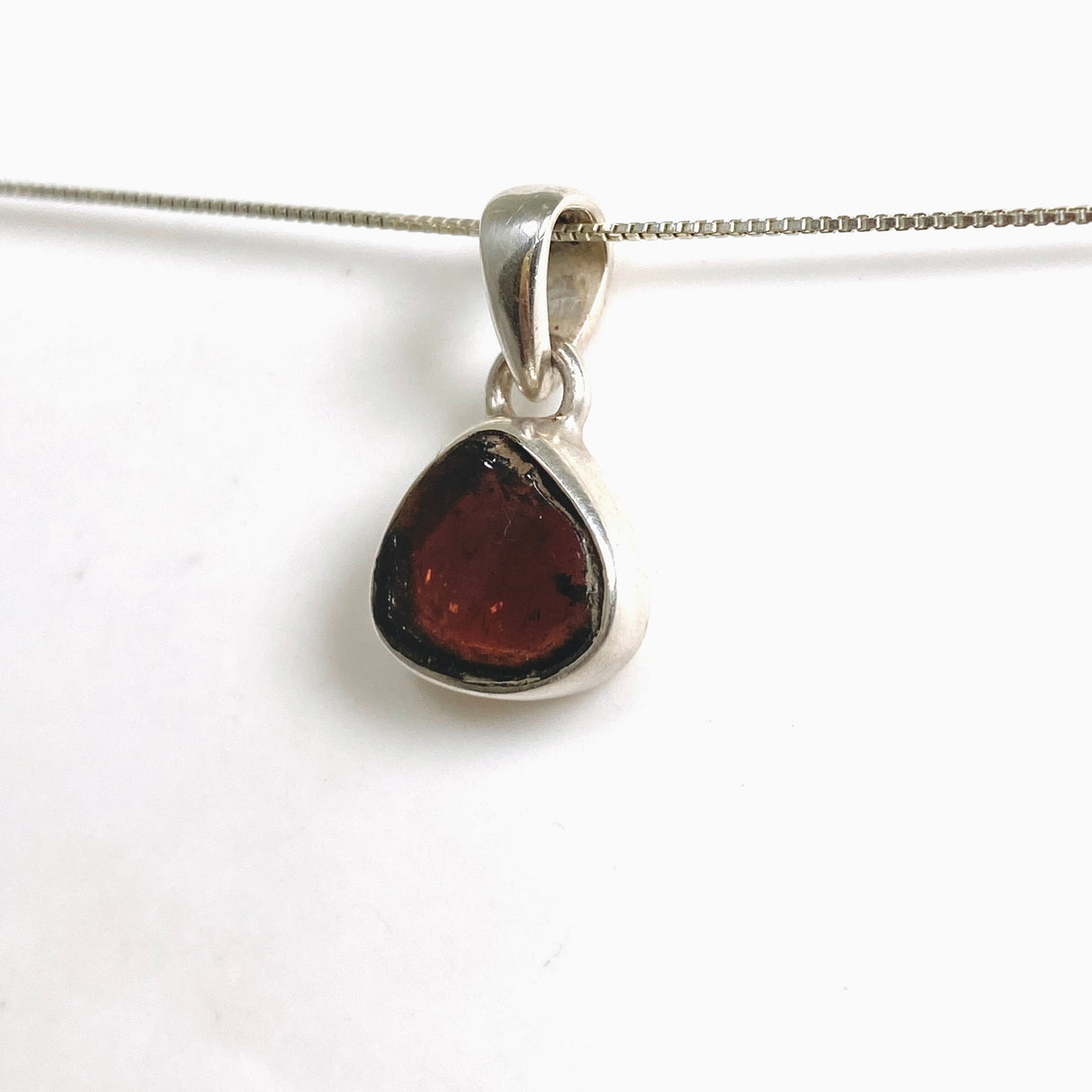 Watermelon Tourmaline Freeform Slice Pendant PPGJ1163