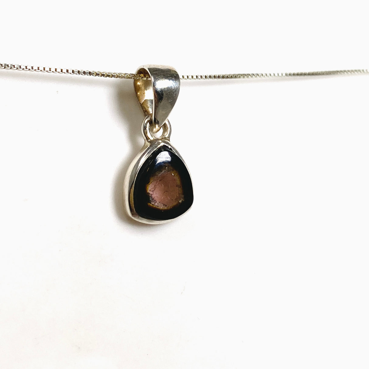 Watermelon Tourmaline Freeform Slice Pendant PPGJ1164