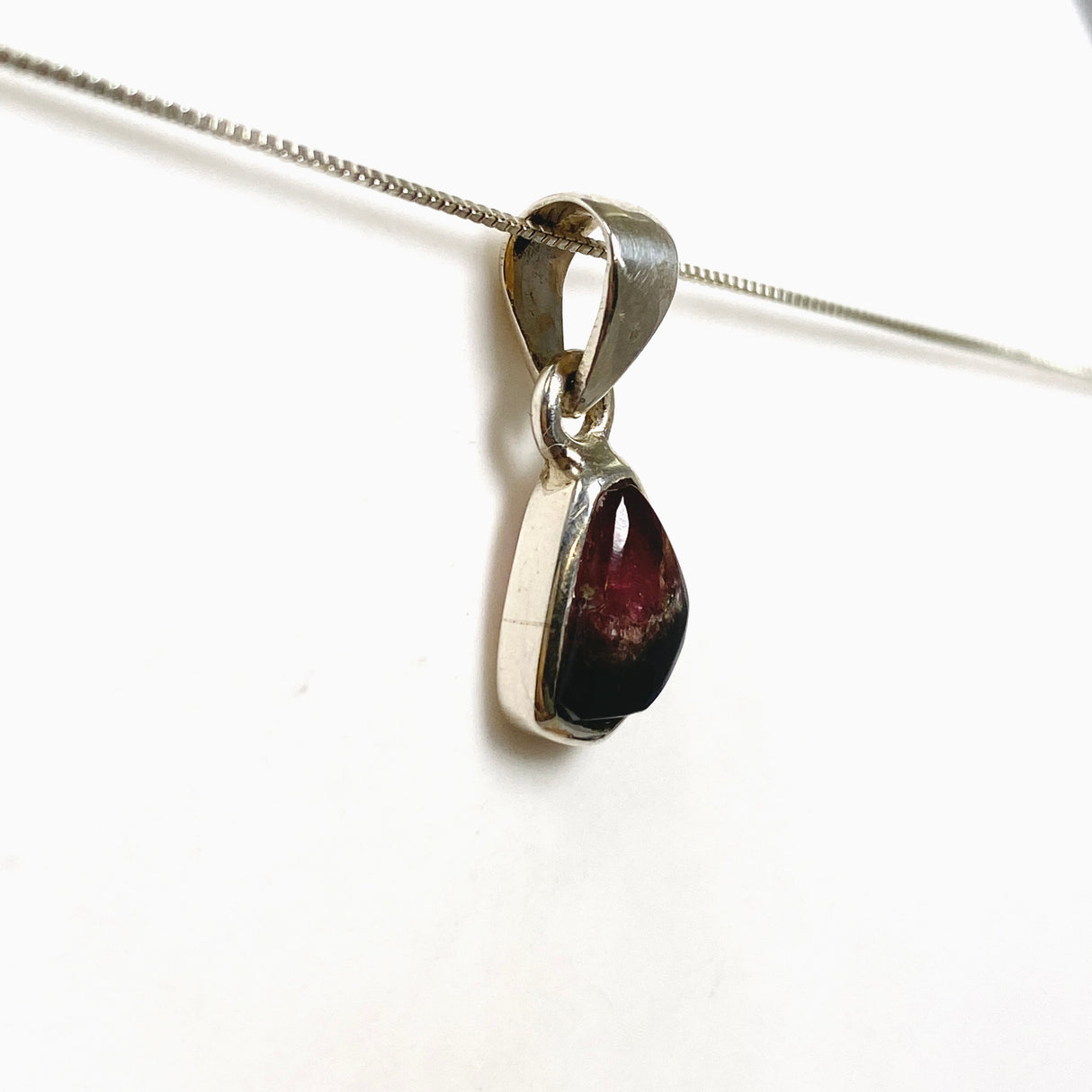 Watermelon Tourmaline Freeform Slice Pendant PPGJ1165
