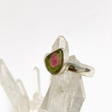 Watermelon Tourmaline Freeform Slice Ring Size 7 PRGJ966