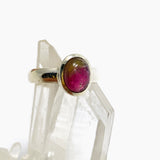 Watermelon Tourmaline Oval Cabochon Ring Size 5.5 PRGJ740