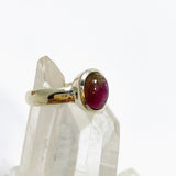 Watermelon Tourmaline Oval Cabochon Ring Size 5.5 PRGJ740