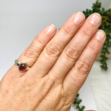 Watermelon Tourmaline Oval Cabochon Ring Size 5.5 PRGJ740