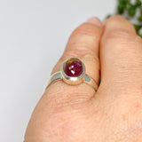 Watermelon Tourmaline Oval Cabochon Ring Size 5.5 PRGJ740