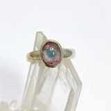 Watermelon Tourmaline Oval Cabochon Ring Size 6 PRGJ741