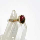 Watermelon Tourmaline Oval Cabochon Ring Size 7.5 PRGJ742