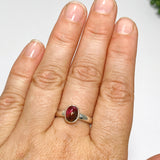 Watermelon Tourmaline Oval Cabochon Ring Size 7.5 PRGJ742