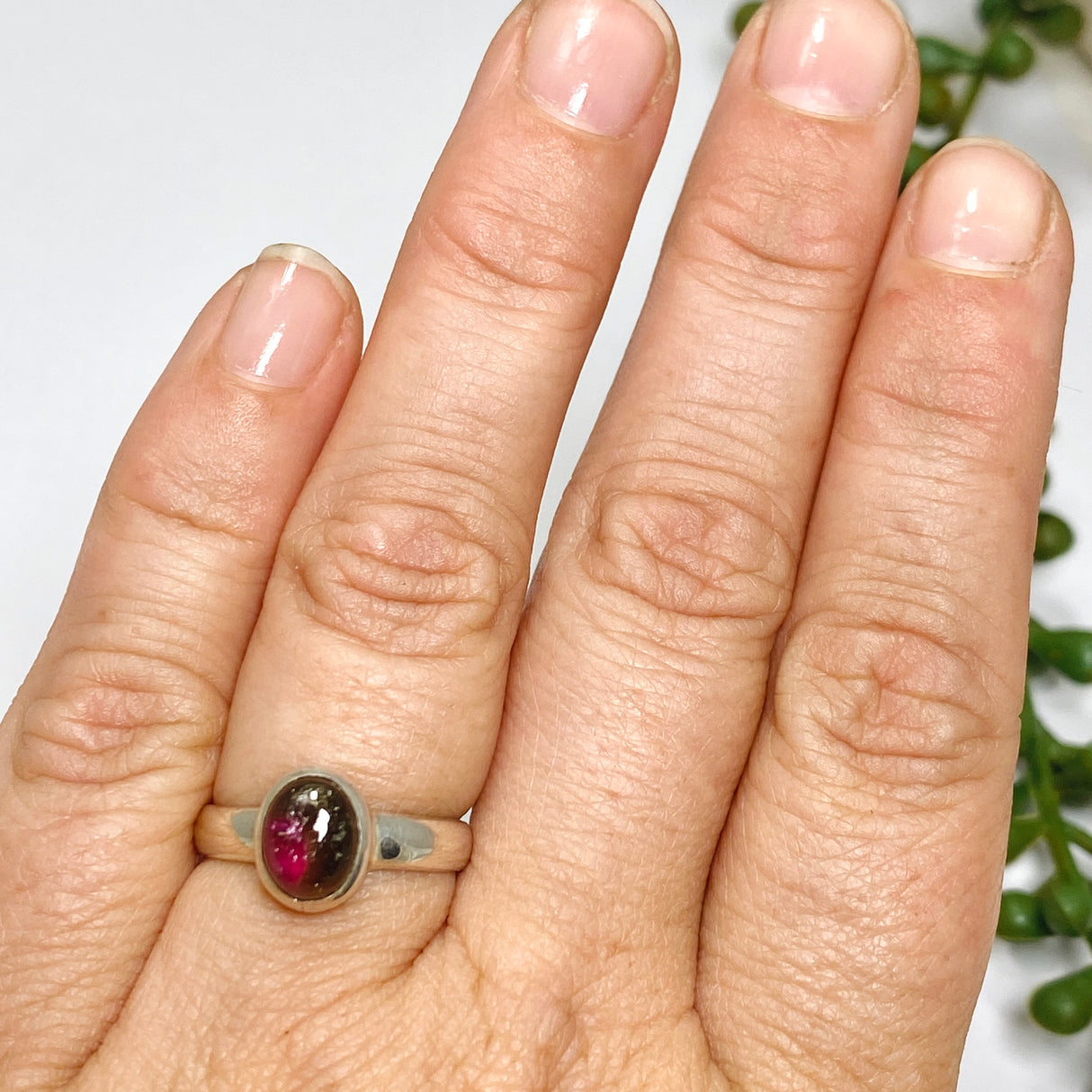 Watermelon Tourmaline Oval Ring Size 6 PRGJ349