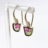 Watermelon Tourmaline Raw Slice Earrings PEGJ255