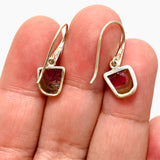 Watermelon Tourmaline Raw Slice Earrings PEGJ255