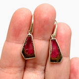 Watermelon Tourmaline Raw Slice Earrings PEGJ257