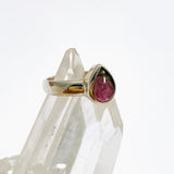 Watermelon Tourmaline Teardrop Cabochon Ring Size 5 PRGJ651