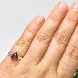 Watermelon Tourmaline Teardrop Cabochon Ring Size 5 PRGJ651