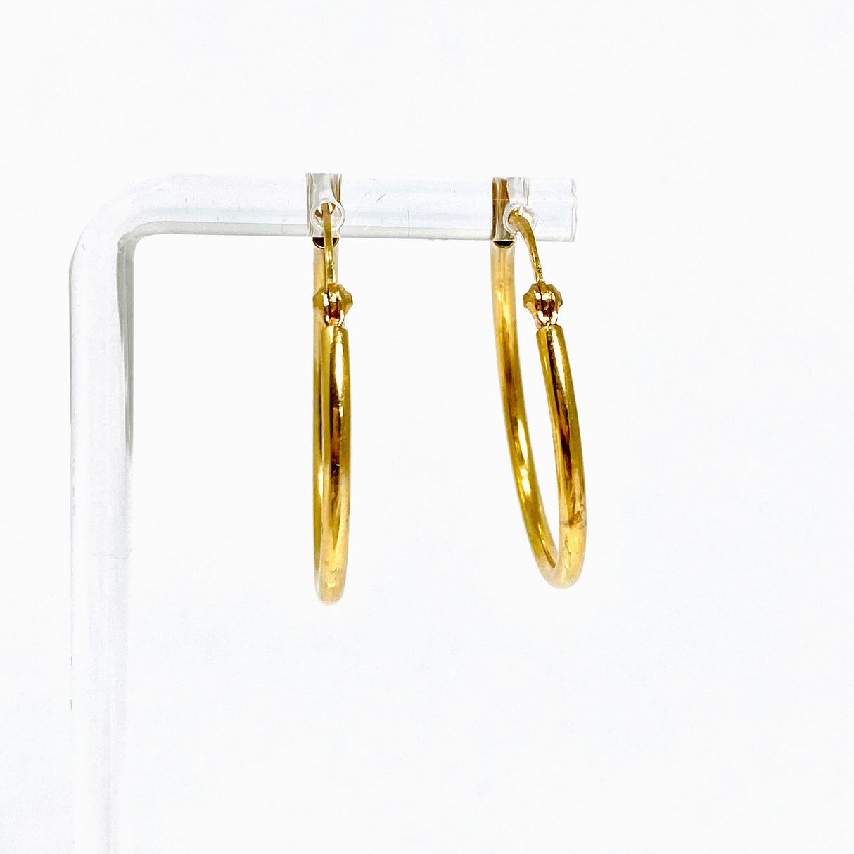 Yellow Gold Plated Plain Hoop Earrings 30mm SE329YG