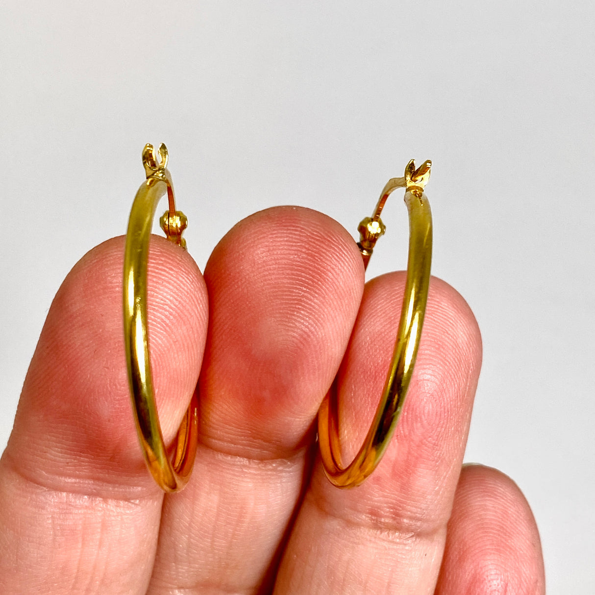 Yellow Gold Plated Plain Hoop Earrings 30mm SE329YG