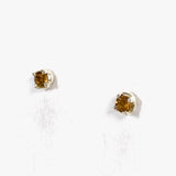 Yellow Tourmaline Round Faceted Stud Earrings PEGJ145 - Nature's Magick