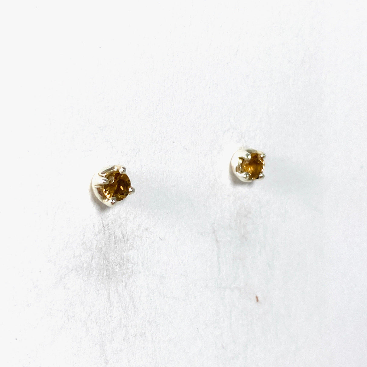 Yellow Tourmaline Round Faceted Stud Earrings PEGJ145 - Nature's Magick