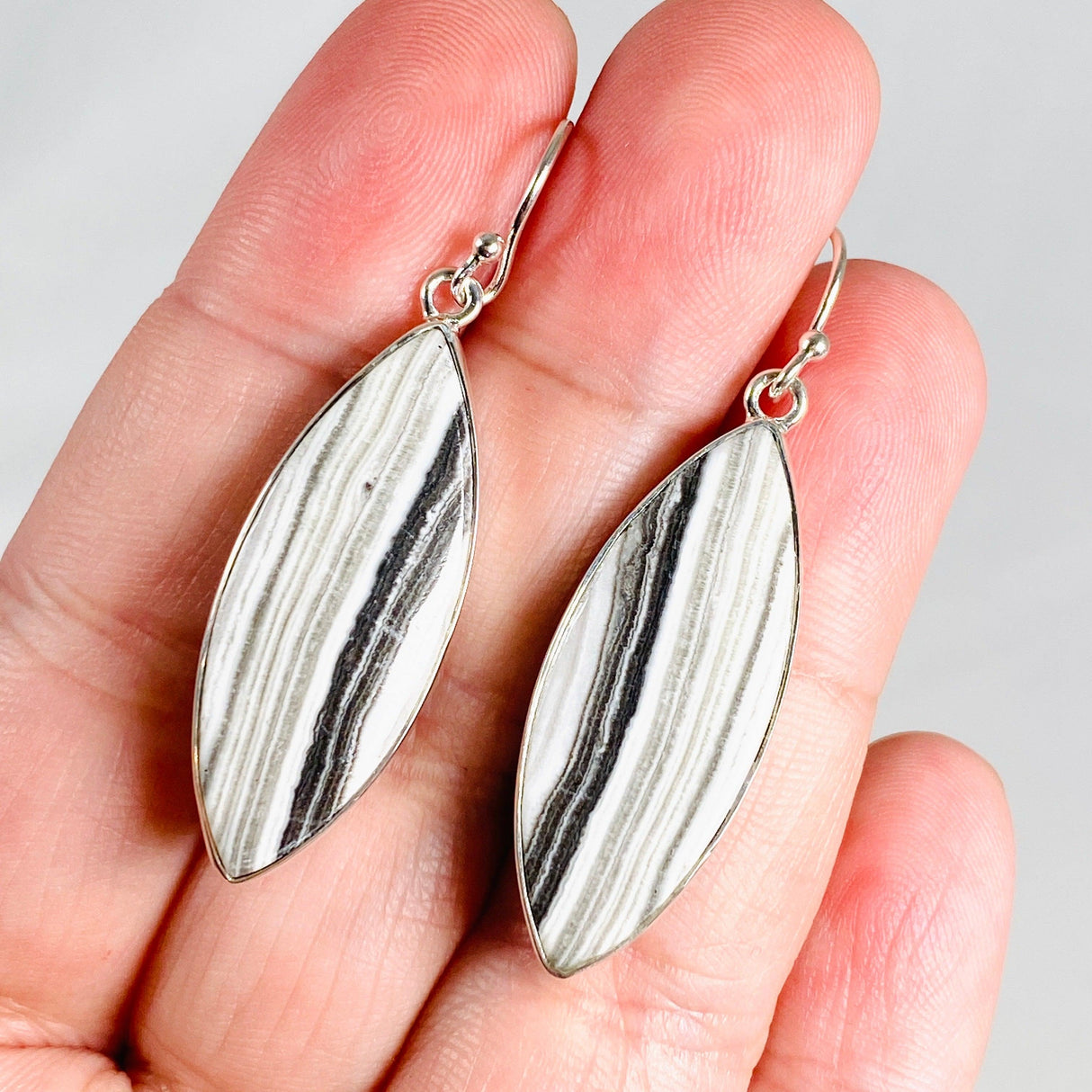 Zebra Calcite Marquise Earrings KEGJ1418 - Nature's Magick