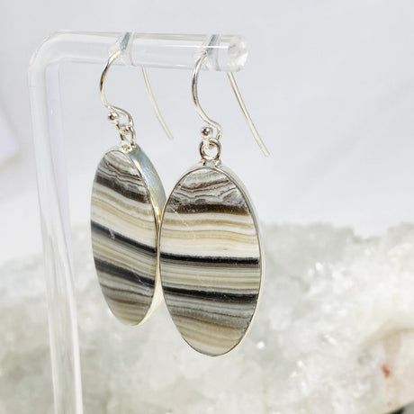 Zebra Calcite Oval Earrings KEGJ1420 - Nature's Magick