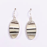 Zebra Calcite Oval Earrings KEGJ1420 - Nature's Magick