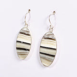 Zebra Calcite Oval Earrings KEGJ1420 - Nature's Magick