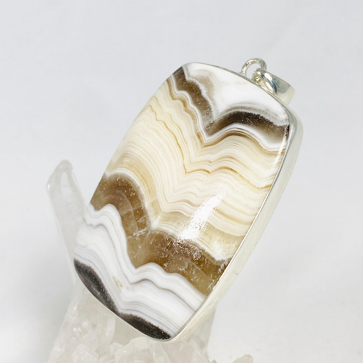 Zebra Calcite Rectangular Pendant KPGJ4083 - Nature's Magick