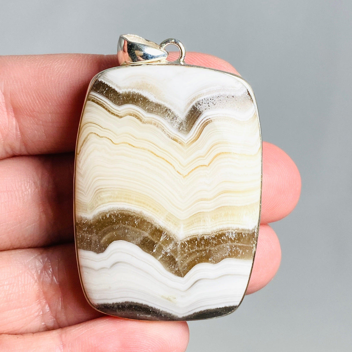 Zebra Calcite Rectangular Pendant KPGJ4083 - Nature's Magick