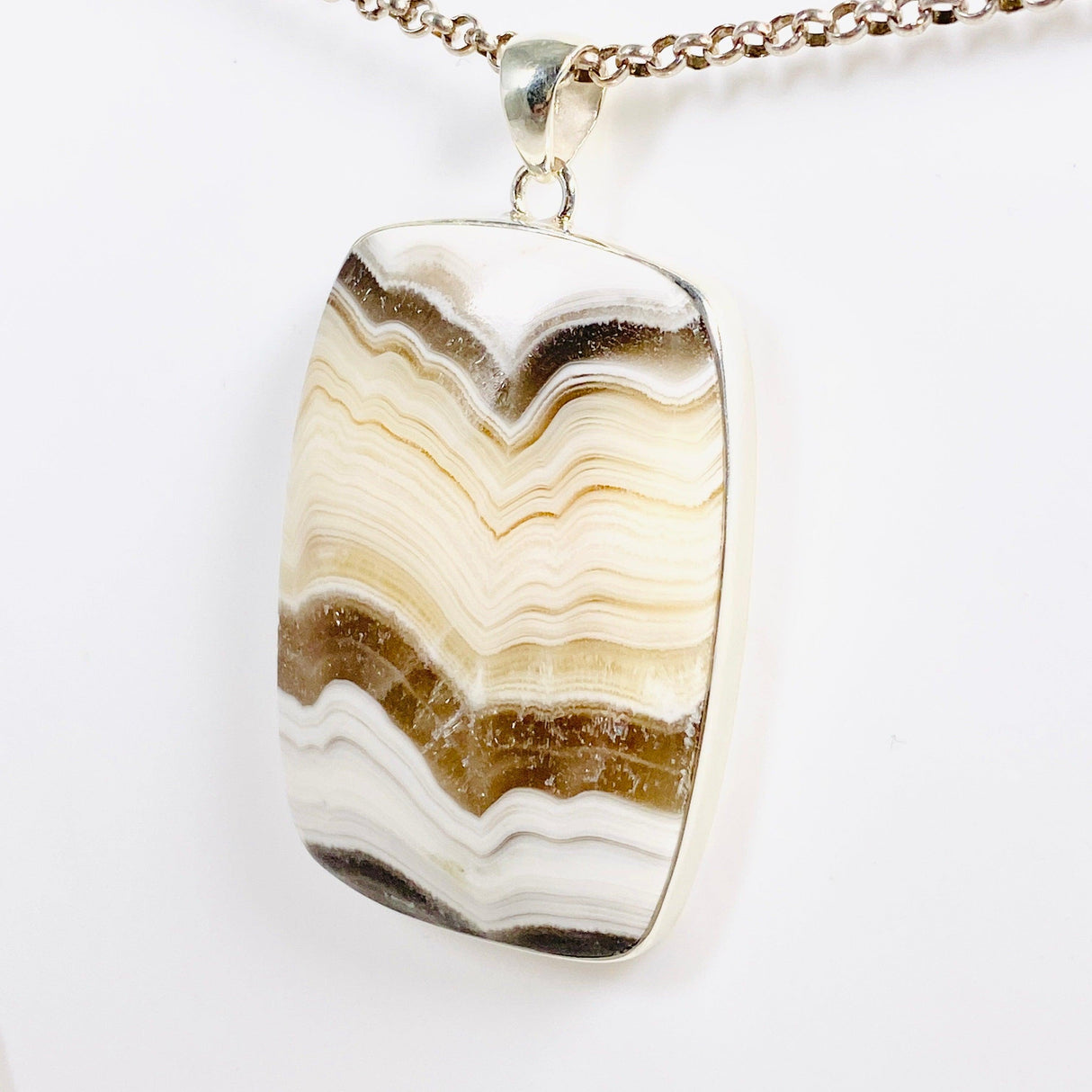 Zebra Calcite Rectangular Pendant KPGJ4083 - Nature's Magick