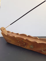 Wood & Brass inlay- incense stick trays - Nature's Magick