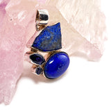 Multi-stone pendant - Raw lapis lazuli, iolite KPGJ1015