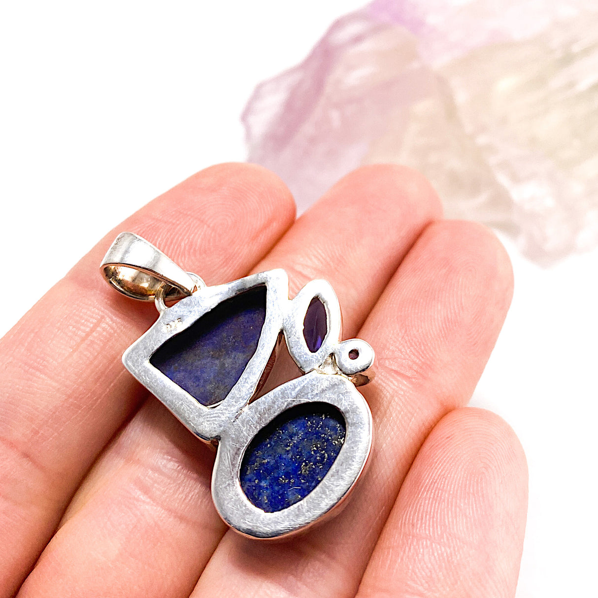 Multi-stone pendant - Raw lapis lazuli, iolite KPGJ1015