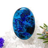 Shattuckite oval ring with split band  s.9 KRGJ1695