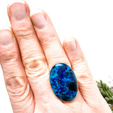 Shattuckite oval ring with split band  s.9 KRGJ1695