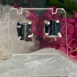 Black Tourmaline raw stud earrings KEGJ1190