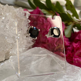 Black Onyx round faceted stud earrings KEGJ918