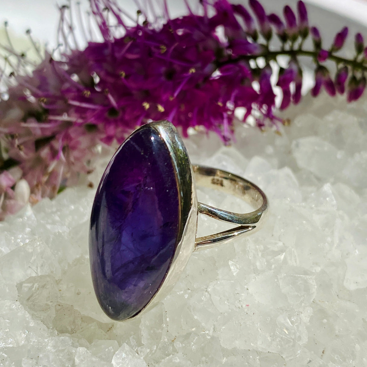 Amethyst marquise cabochon ring s.7 KPGJ1338