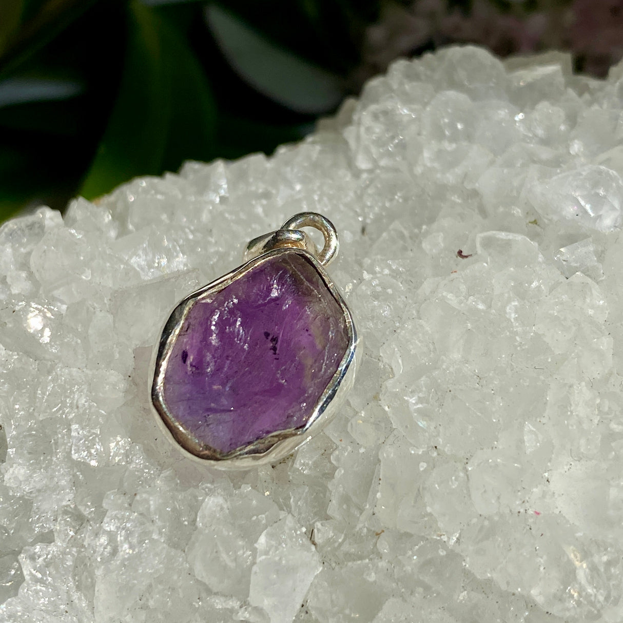 Amethyst petite raw pendant PPR-AME