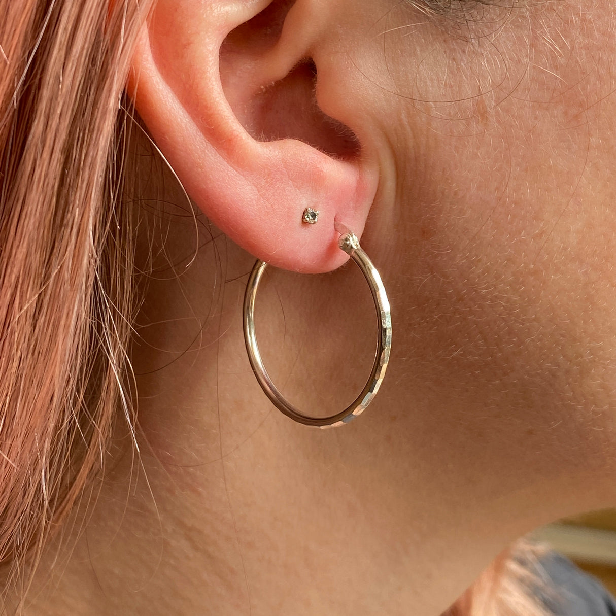 Faceted Hoop Earrings 30mm SE304