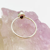 Raw Gemstone fine band ring - Pink Tourmaline