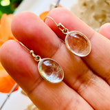 Natural Topaz oval cabochon earrings KEGJ751