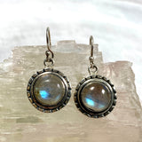 Labradorite round filagree earrings KEGJ702