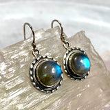 Labradorite round filagree earrings KEGJ702