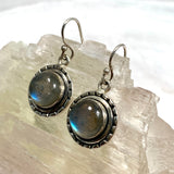 Labradorite round filagree earrings KEGJ702