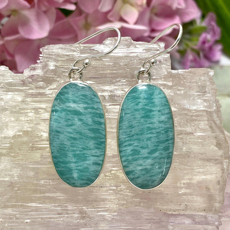 Amazonite oval earrings KEGJ1239 - Nature's Magick